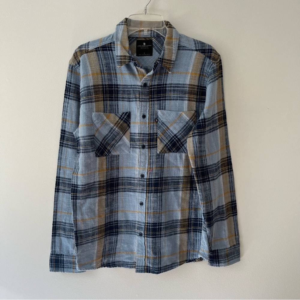 Men's Junk Food Clothing Flannel Button Down Shirt S